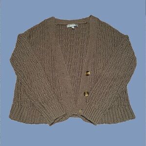 Marled Brown Buttoned Cardigan